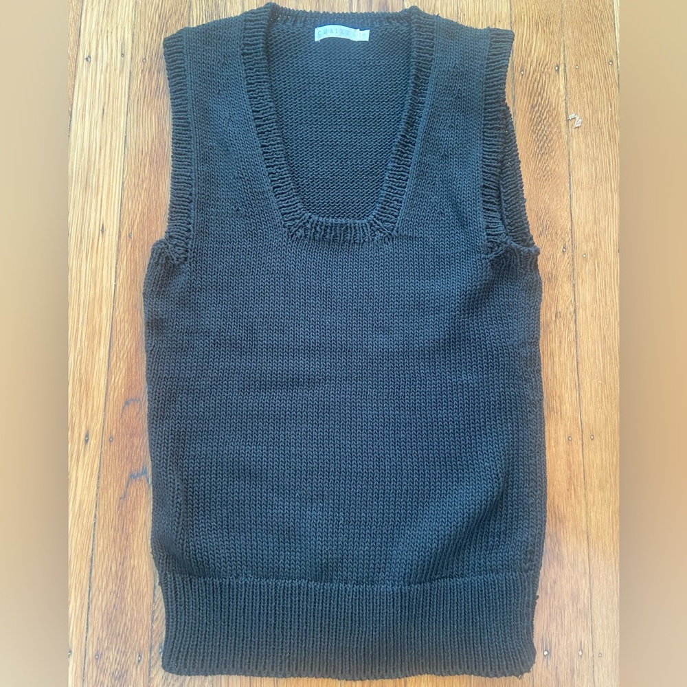 Black Knit Women's Sweater Vest
